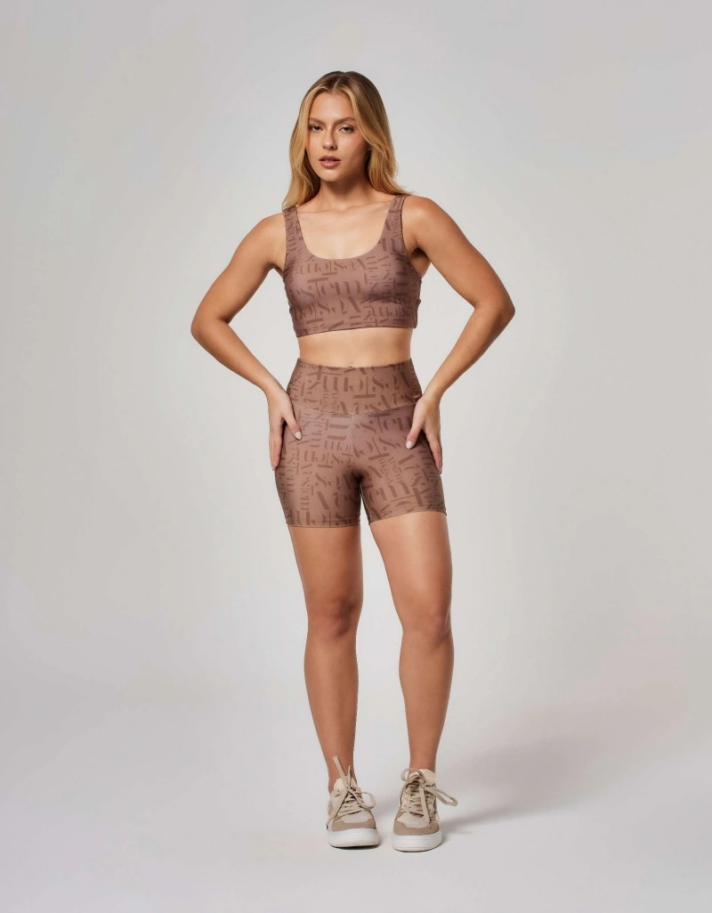 Vestem - Shorts Shape Up Logomania Myst Vestem Marrom Castanho - SH579.ESS.E1382.O26