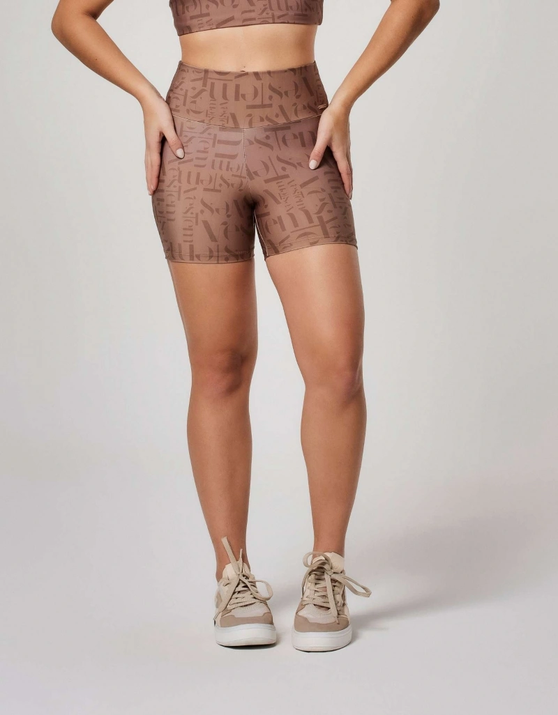 Vestem - Shorts Shape Up Logomania Myst Vestem Marrom Castanho - SH579.ESS.E1382.O26
