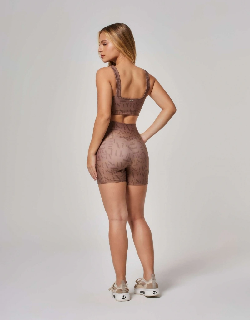 Vestem - Shorts Shape Up Logomania Myst Vestem Marrom Castanho - SH579.ESS.E1382.O26