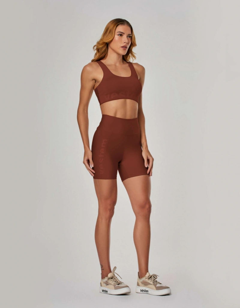 Vestem - Shorts com Bolso e Silk Calm Marrom Espresso - SH740.ESS.C0685