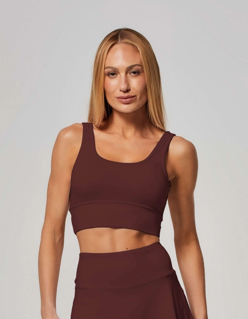 Vestem - Top Cropped Média Sustentação Margot Marrom Couro - TOP1034.ESS.C0711