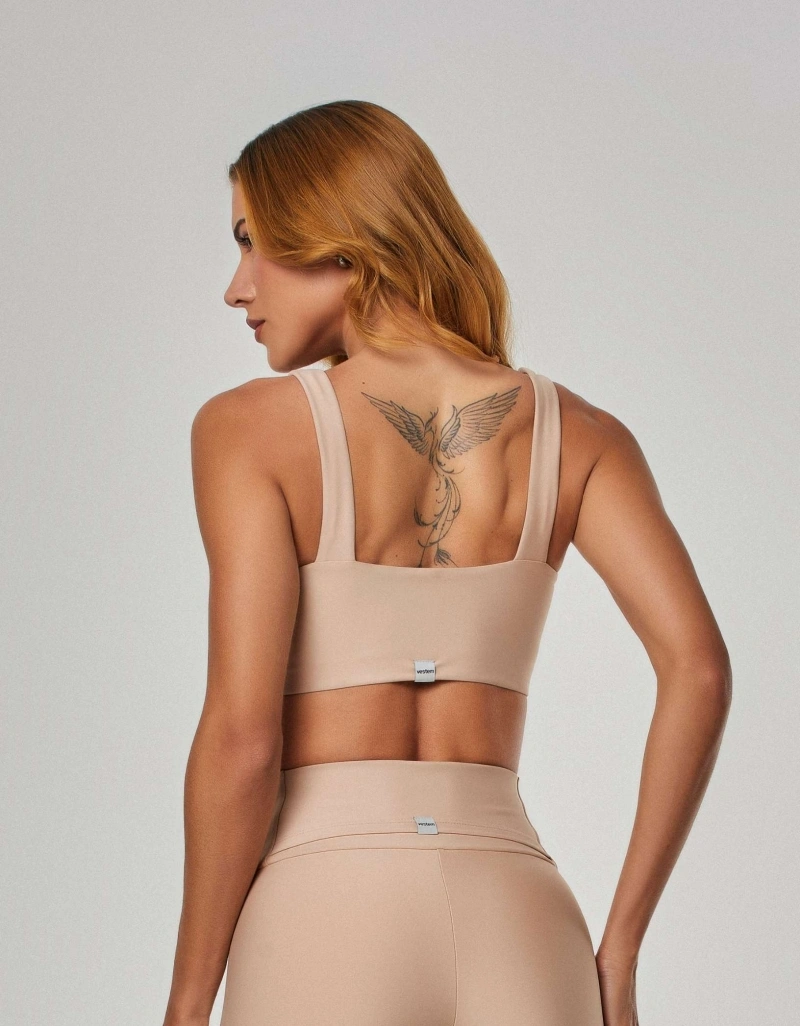 Vestem - Top Média Sustentação com Silk Calm Bege Amêndoa - TOP1185.ESS.C0707