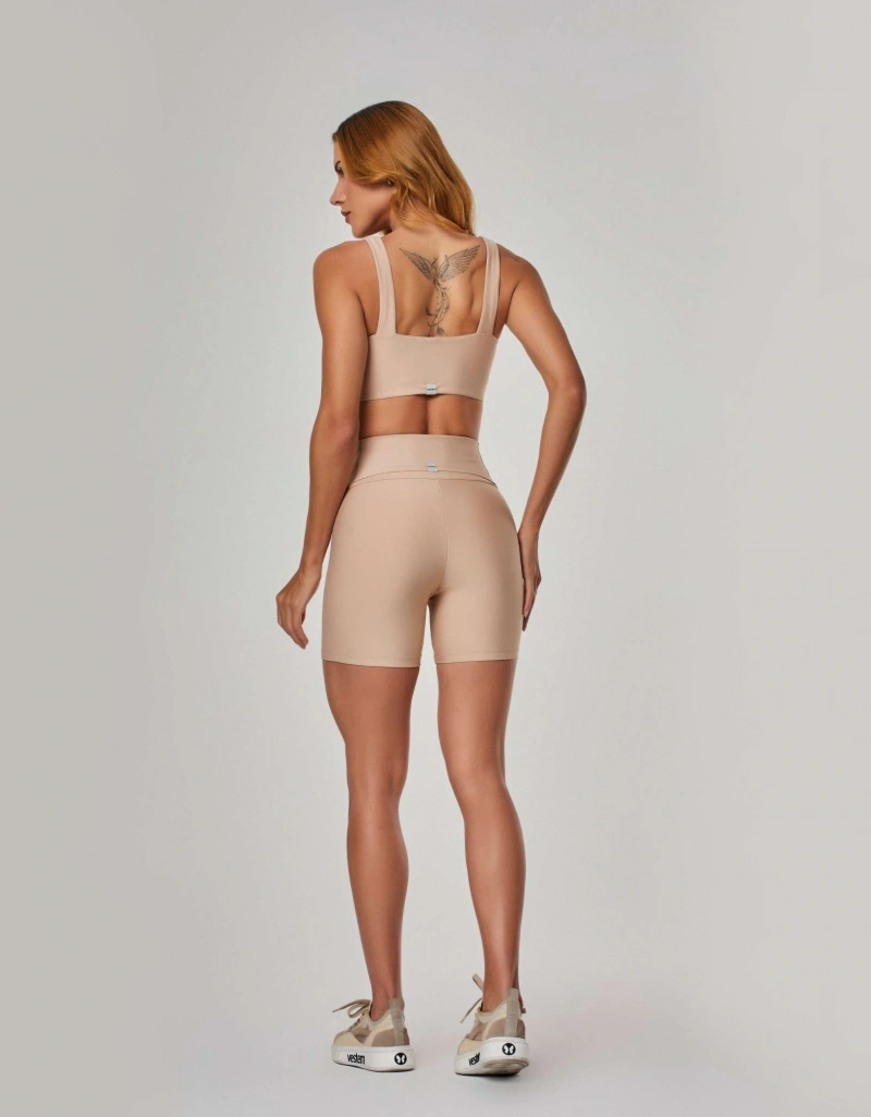 Vestem - Top Média Sustentação com Silk Calm Bege Amêndoa - TOP1185.ESS.C0707