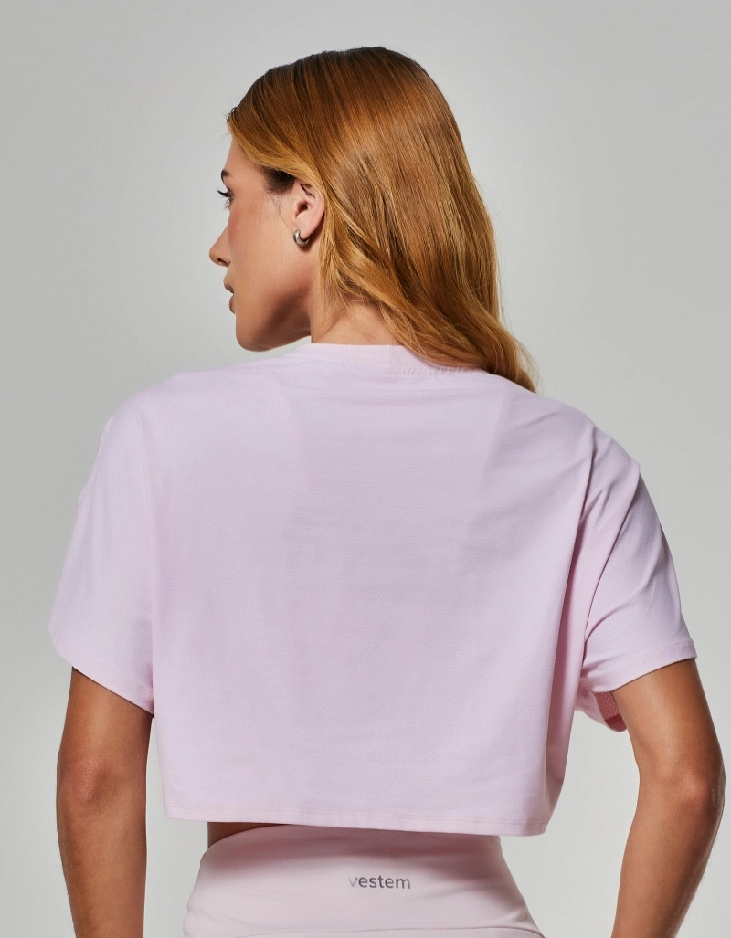 Vestem - Short-sleeved wrap shirt, Lyra Pink, Calmy - BMC835.O26.C0599