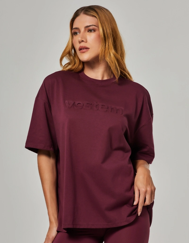 Vestem - Camiseta Oversized Vestem Embossing Vermelho Wine - BMC853.O26.C0667
