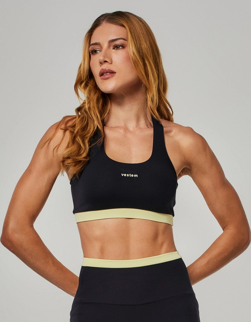 Vestem - Top Alta Sustentação Bicolor Helena Preto - TOP1279.O26.C0002
