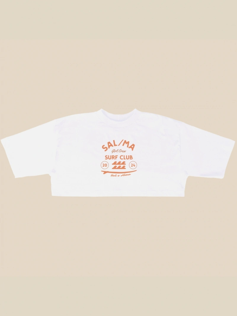 Salma - White Cropped Surf Club Top - SALCROP1BRA
