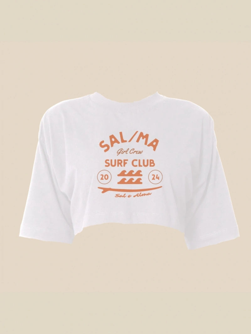 Salma - White Cropped Surf Club Top - SALCROP1BRA