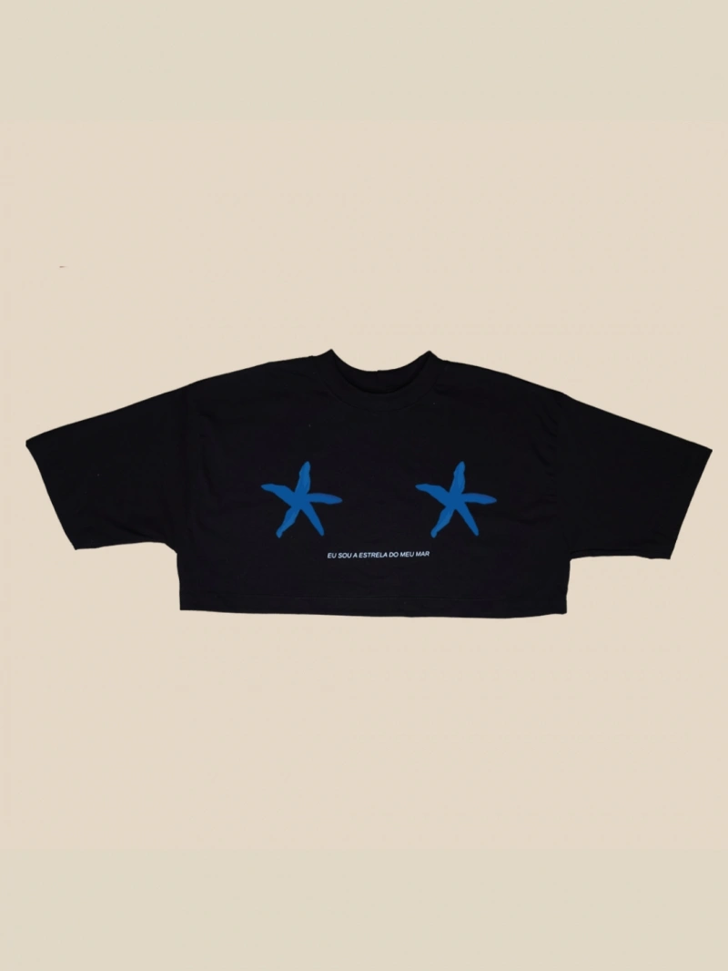 Salma - Black Star Cropped Top - SALCROP2PRE