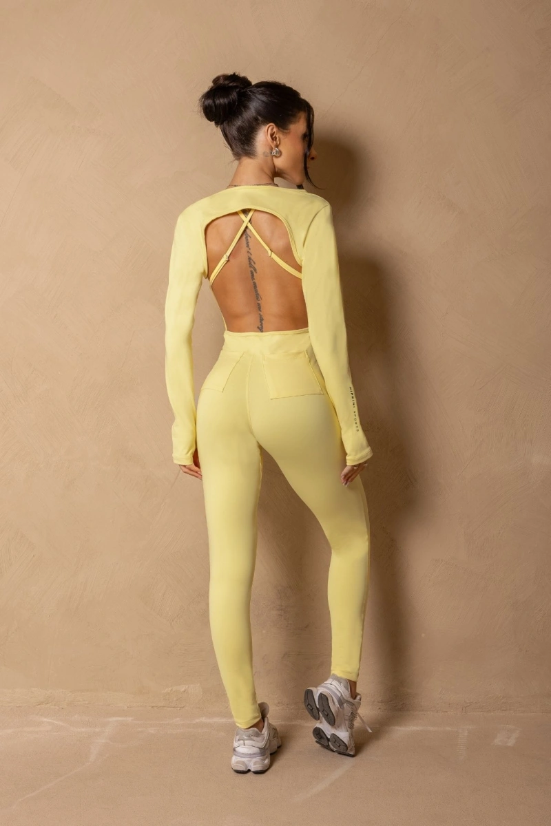 Hipkini - Butter Yellow Fitness Blouse In Motion - 33331681