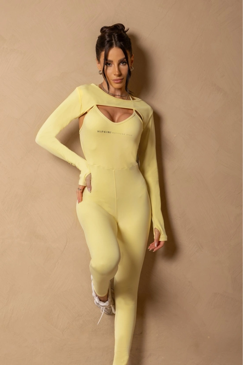 Hipkini - Butter Yellow Fitness Blouse In Motion - 33331681