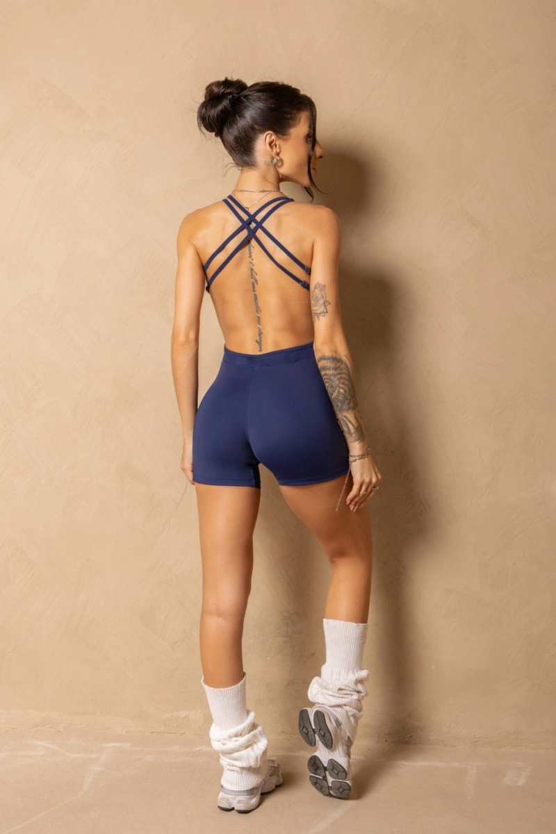 Hipkini - Macaquinho Fitness In Motion Azul Marinho Alça Regulável - 33331568