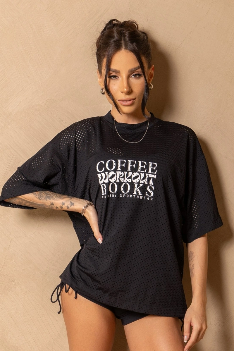 Hipkini - Camisetão Fitness In Motion Preta com silk - 33331670