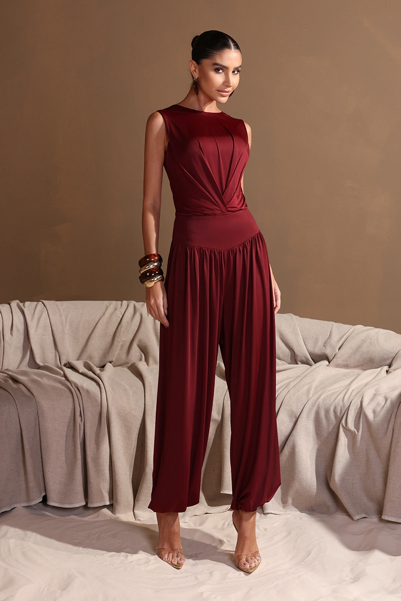 Dot Clothing - Conjunto Dot Clothing Jane Body e Calça Aladin Marsala - 2963MARS