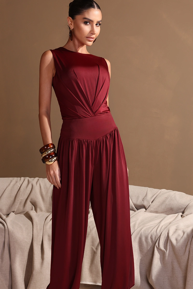 Dot Clothing - Conjunto Dot Clothing Jane Body e Calça Aladin Marsala - 2963MARS