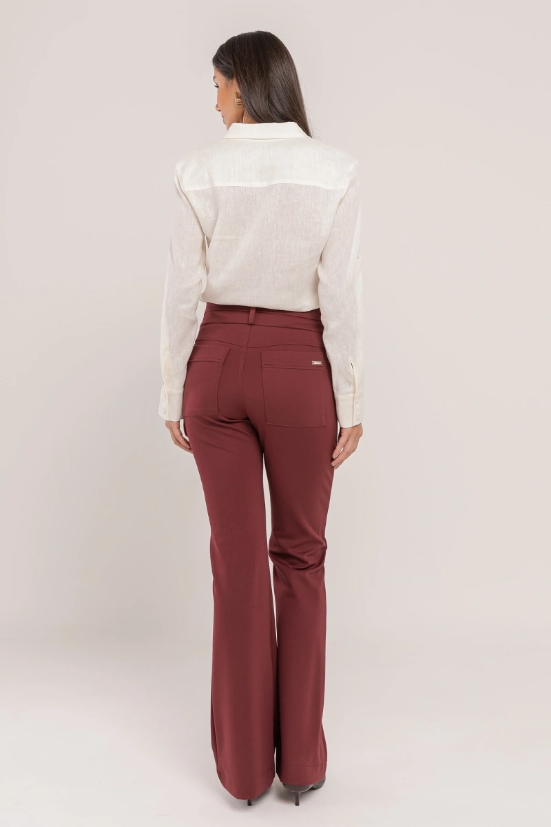 Hidrogênio - CALÇA RETA ANGELINA BORDO - 20669097