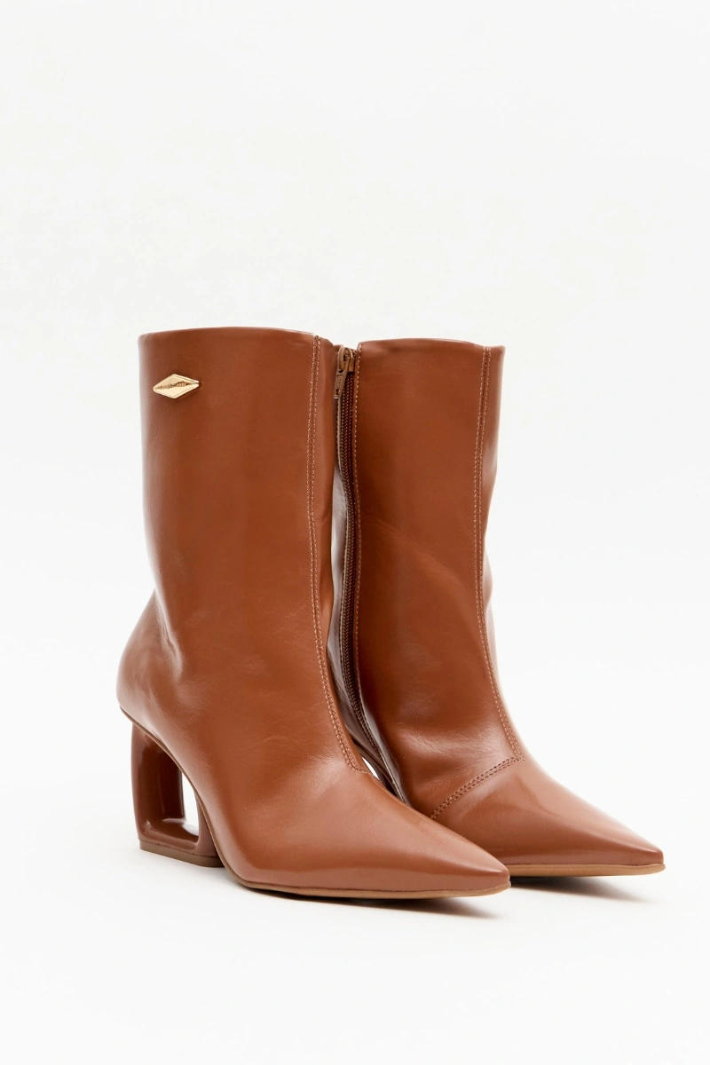 LANÇA PERFUME - Bota Cano Medio e Salto Vazado Lança Perfume - 1237MR