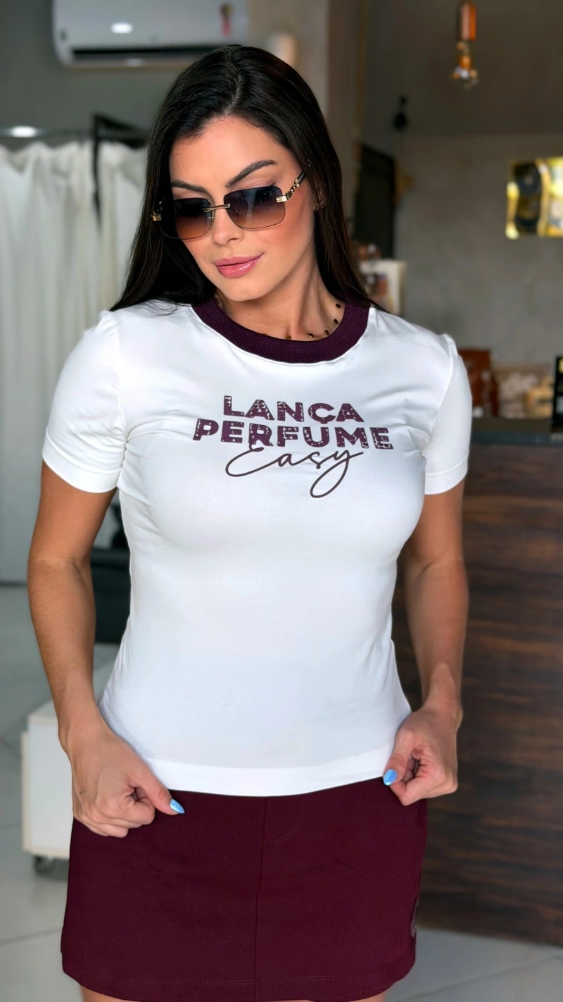 LANÇA PERFUME - T-Shirt Baby Look Manga Curta Lança Perfume - 5522