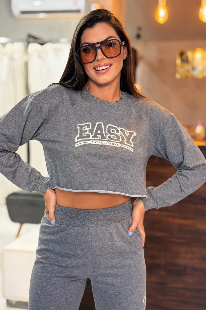 LANÇA PERFUME - Moletom Cropped Com Manga Longa Lança Perfume - 0791