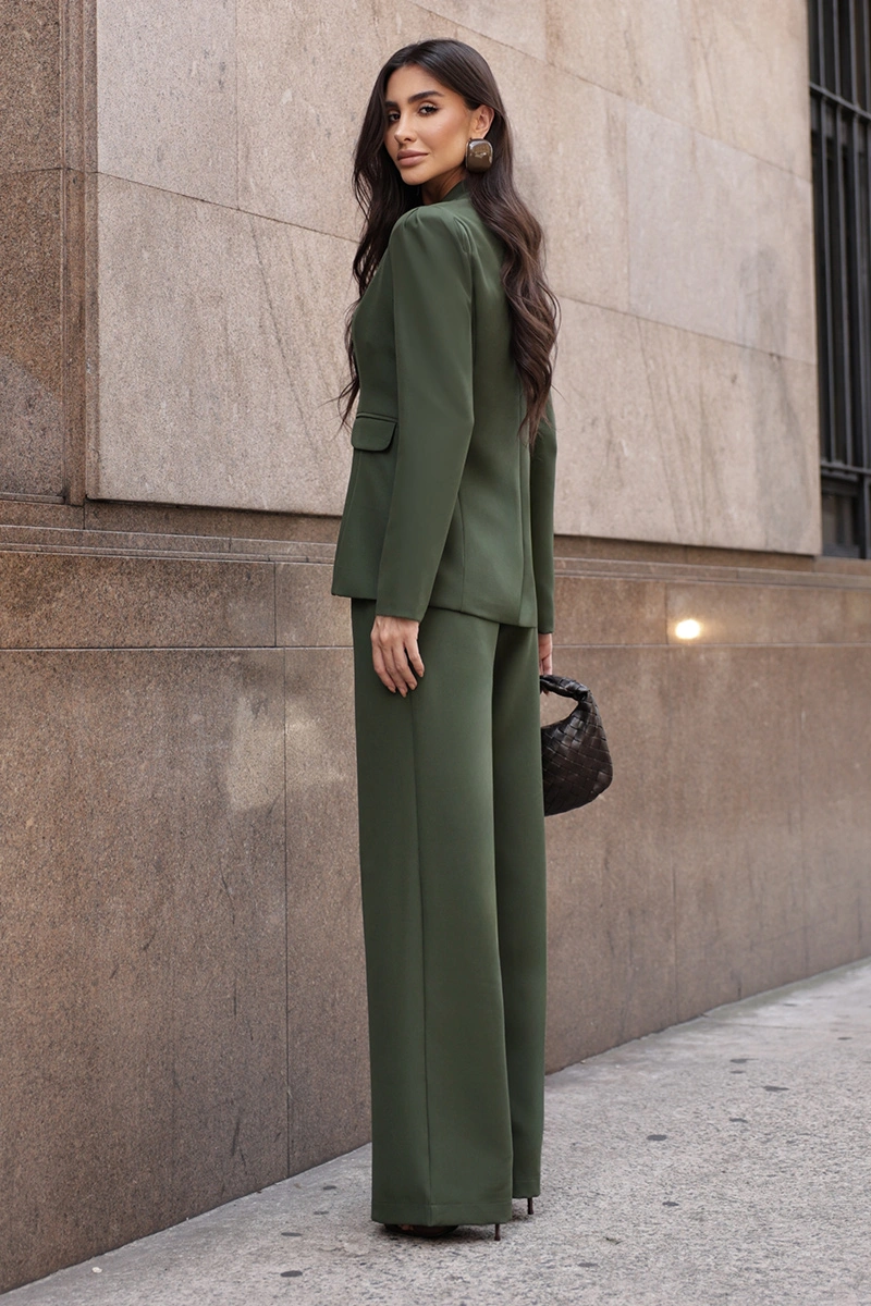 Dot Clothing - Blazer Dot Clothing Hazel Ombro Pregas Verde Militar - 2816VERDE