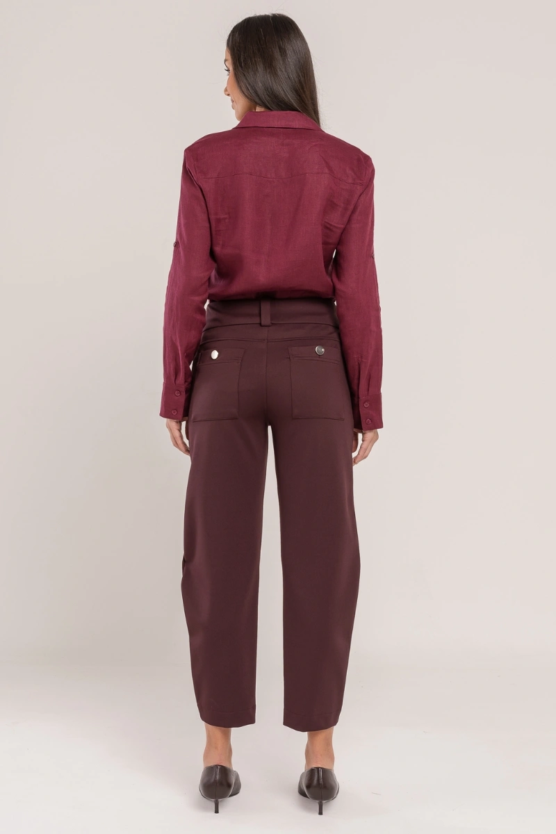 Hidrogênio - CALÇA SKINNY BARREL LETICIA ROXA - 20725011