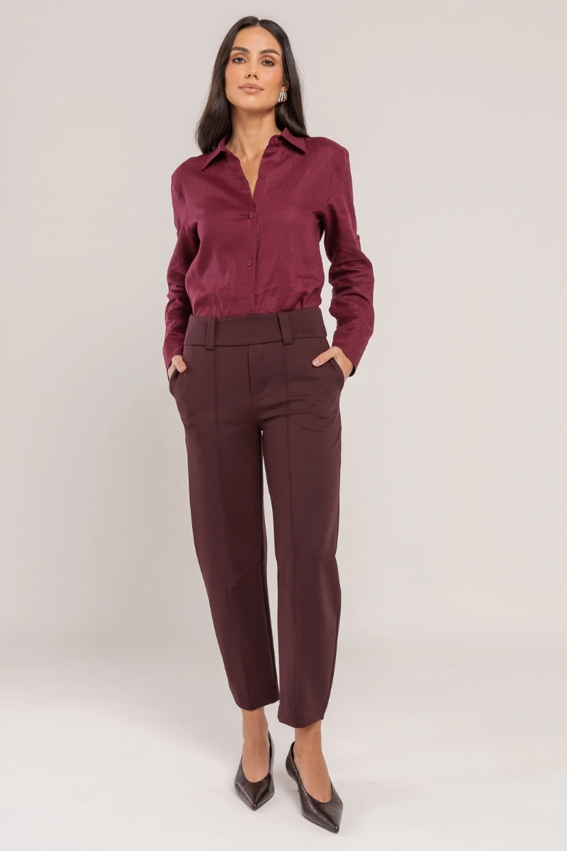 Hidrogênio - CALÇA SKINNY BARREL LETICIA ROXA - 20725011