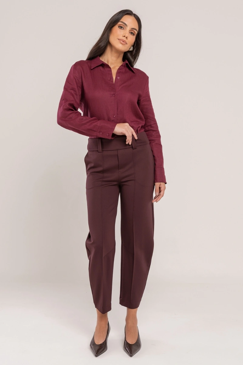 Hidrogênio - CALÇA SKINNY BARREL LETICIA ROXA - 20725011