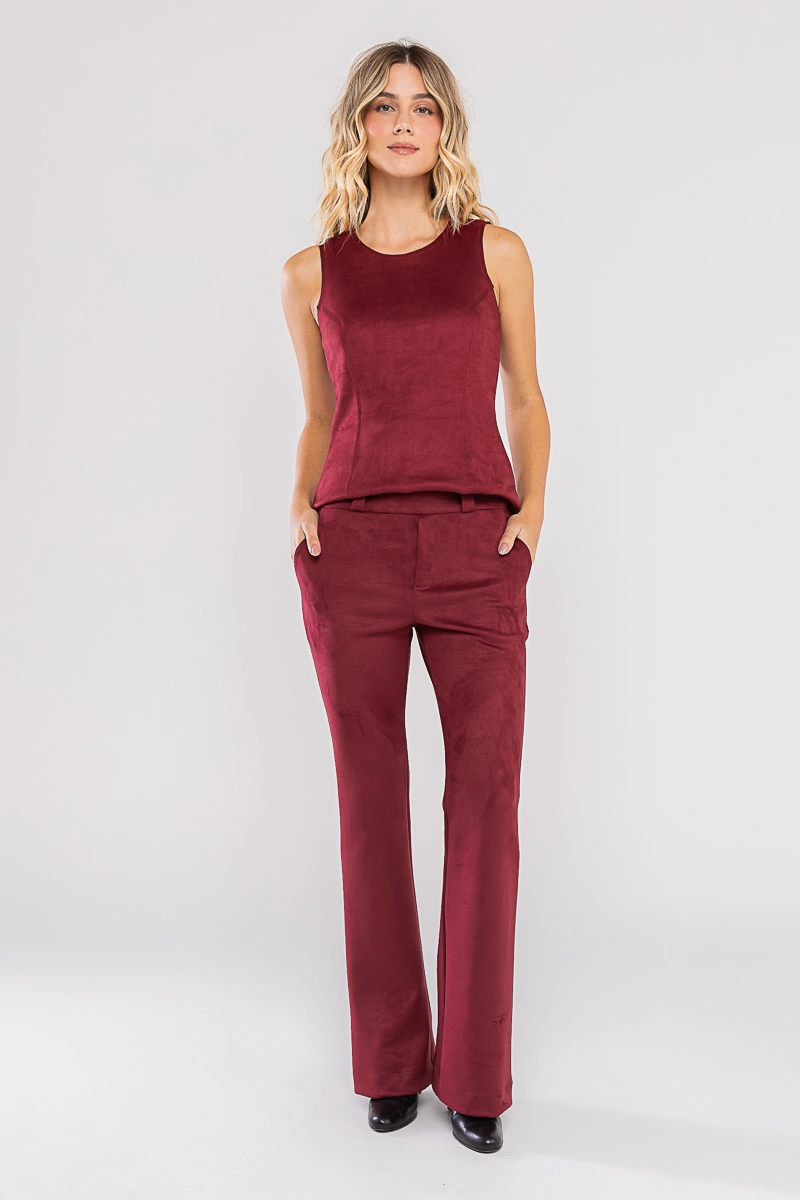 Hidrogênio - AGATHA BURGUNDY BALLERINA PANTS - 20736097