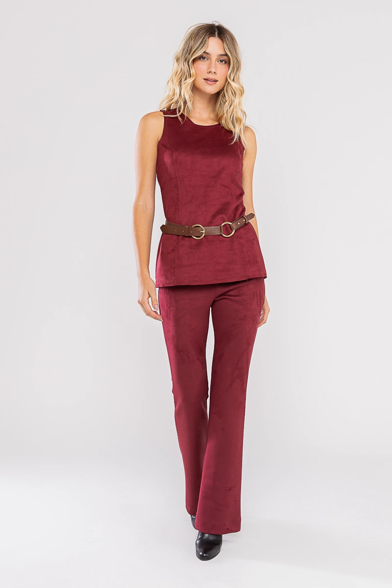 Hidrogênio - AGATHA BURGUNDY BALLERINA PANTS - 20736097