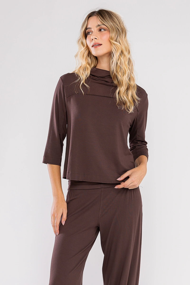 Hidrogênio - BROWN BLOUSE WITH FRONT CUTOUT - 20701031