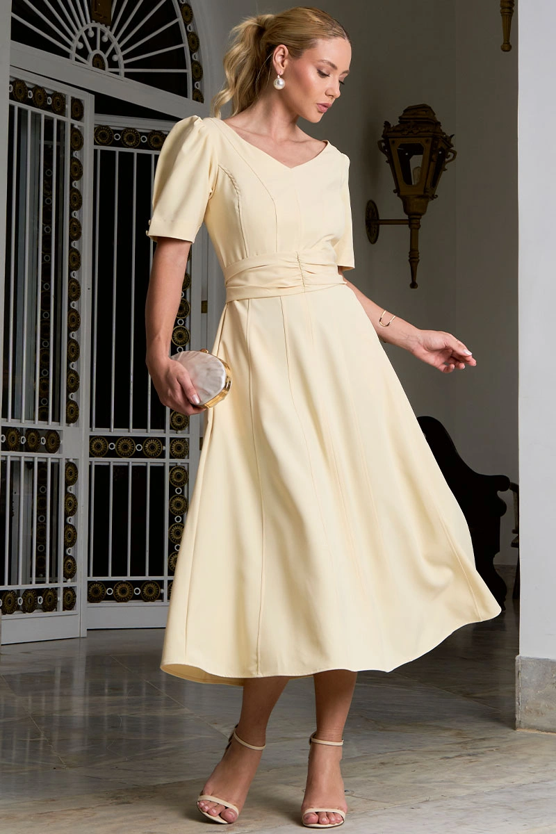 Miss Misses - Vestido Florinda Amarelo - 54772003