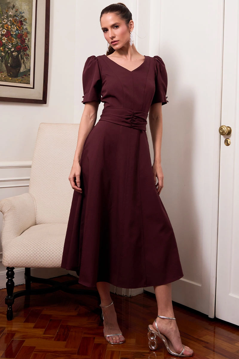 Miss Misses - Vestido Florinda Vinho - 54772006