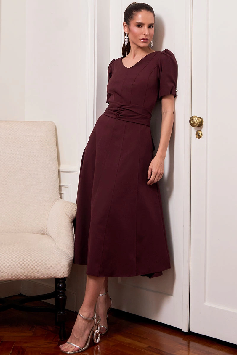 Miss Misses - Vestido Florinda Vinho - 54772006