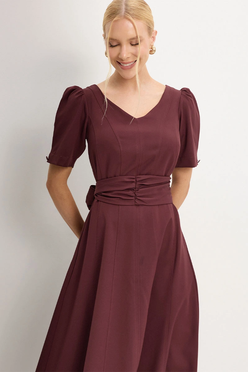 Miss Misses - Florinda Wine Dress - 54772006