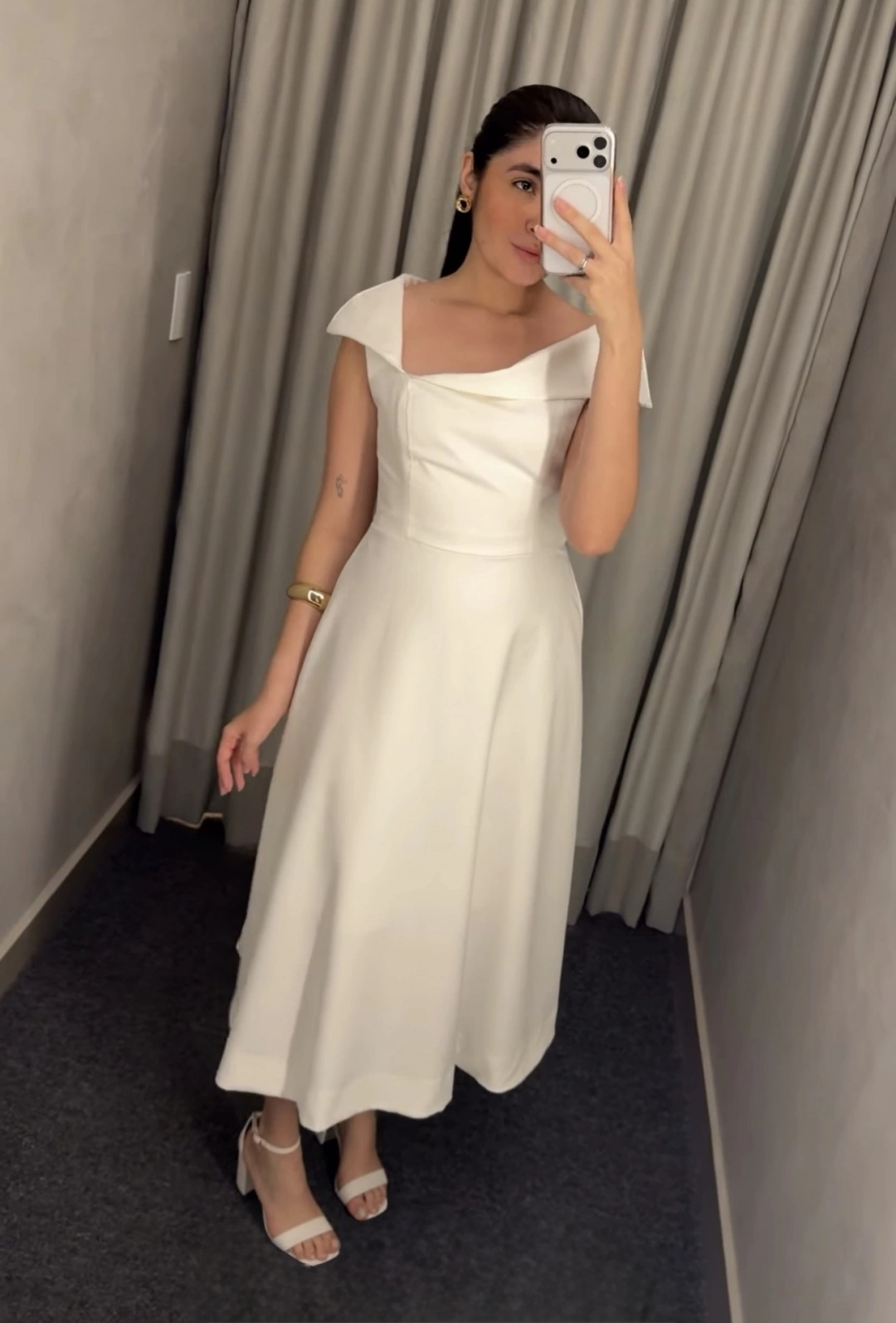 Miss Misses - Antonia Princess Collar Dress with Zipper Off - 54748030