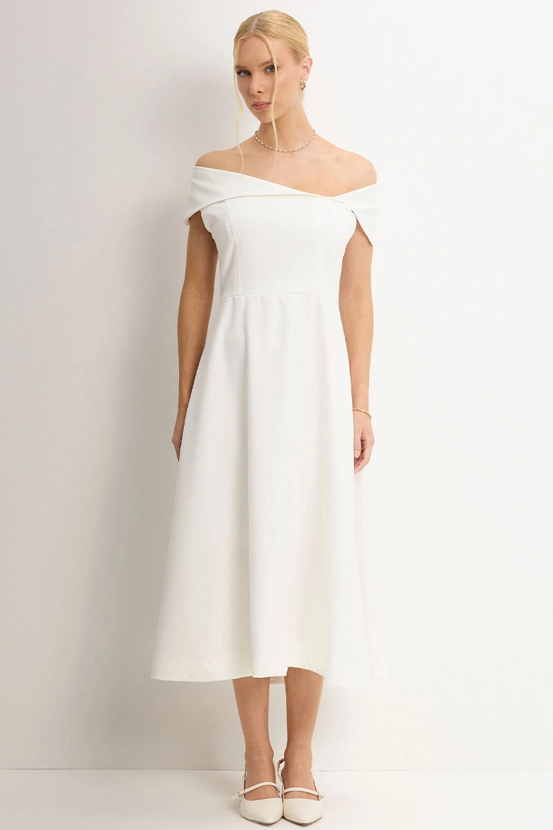 Miss Misses - Antonia Princess Collar Dress with Zipper Off - 54748030