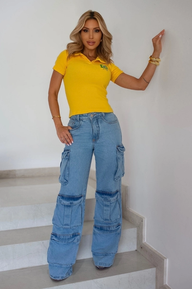 ZNG - BLUSA POLO BRASIL AMARELA - BLU327