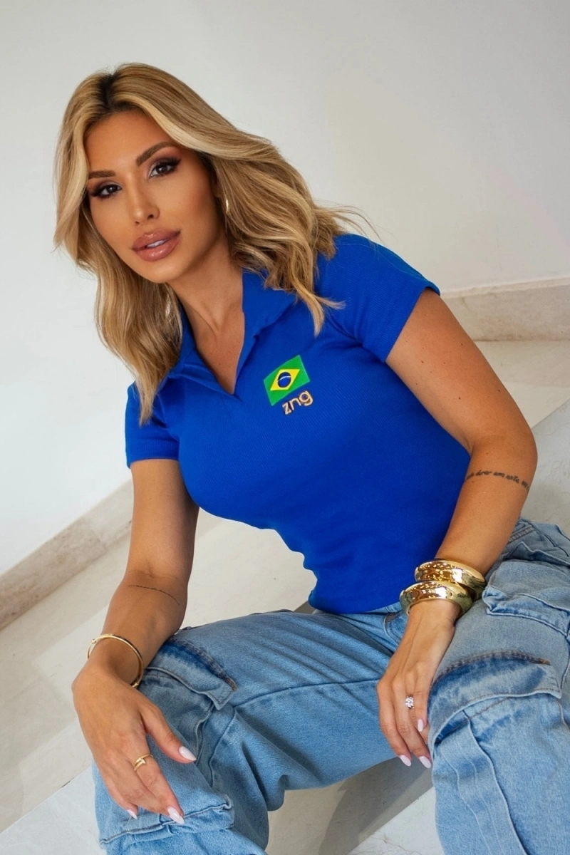 ZNG - BLUSA POLO BRASIL AZUL - BLU328