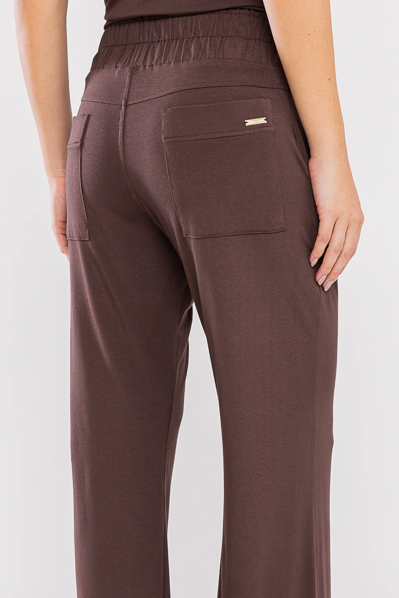 Hidrogênio - Straight leg pants with gathered waistband Lilian Brown - 20723031
