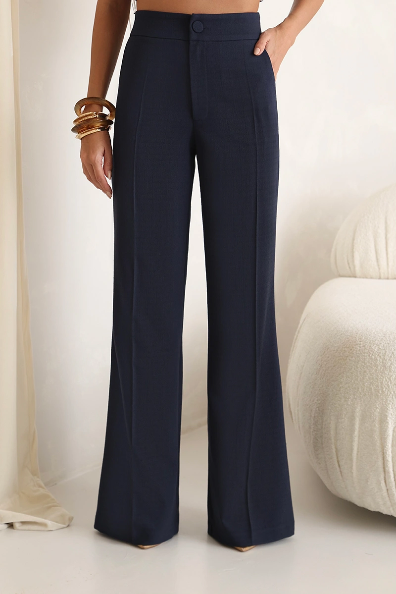 Dot Clothing - Conjunto Dot Clothing Luana Blusa TQC e Calça Azul Marinho - 2995AZUL