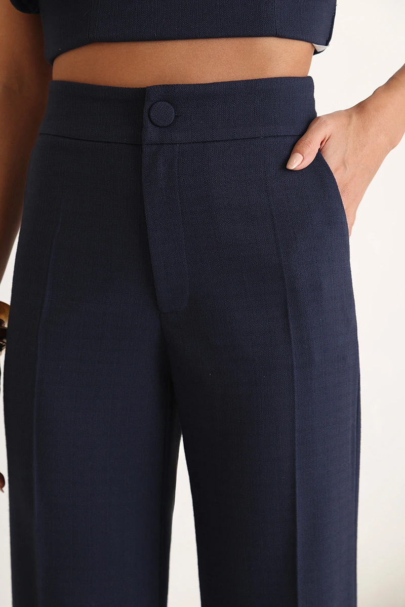 Dot Clothing - Conjunto Dot Clothing Luana Blusa TQC e Calça Azul Marinho - 2995AZUL