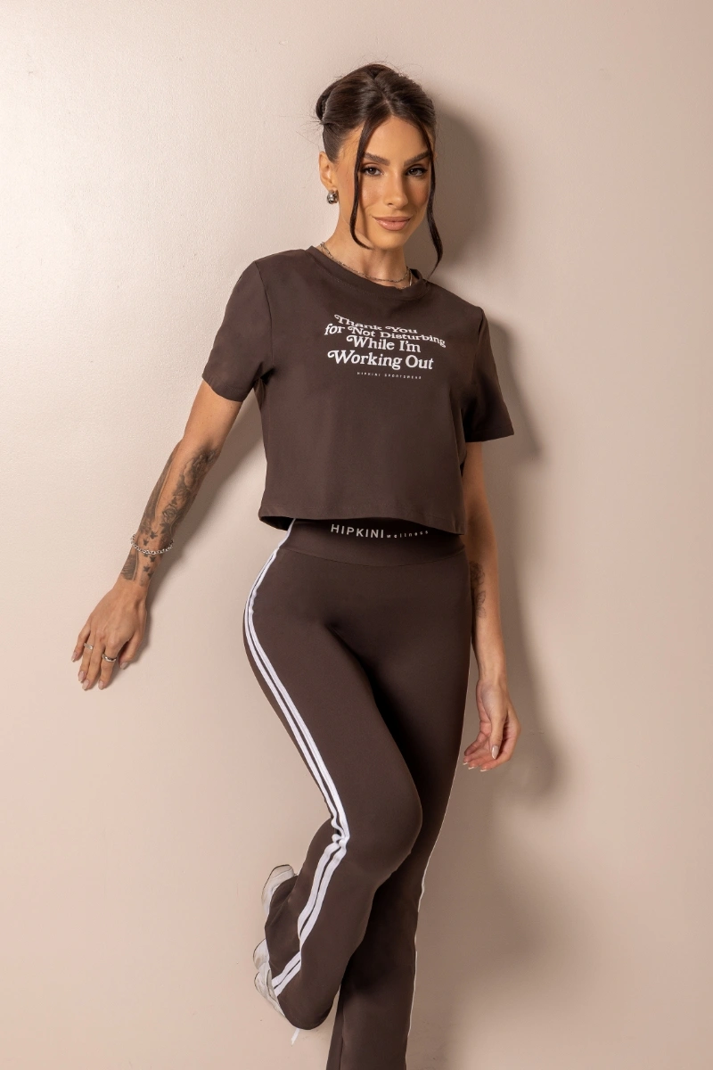 Hipkini - Cropped Fitness Posh Marrom com silk - 33331741