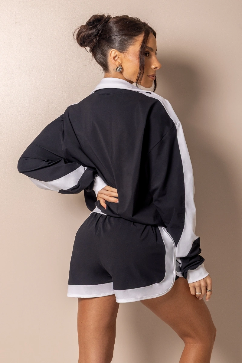 Hipkini - Shorts Duplo Fitness Runner Posh Preto - 33331728