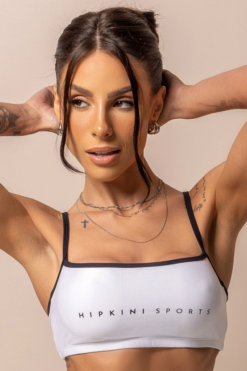 Hipkini - Top Fitness Posh Branco com Alças finas - 33331732