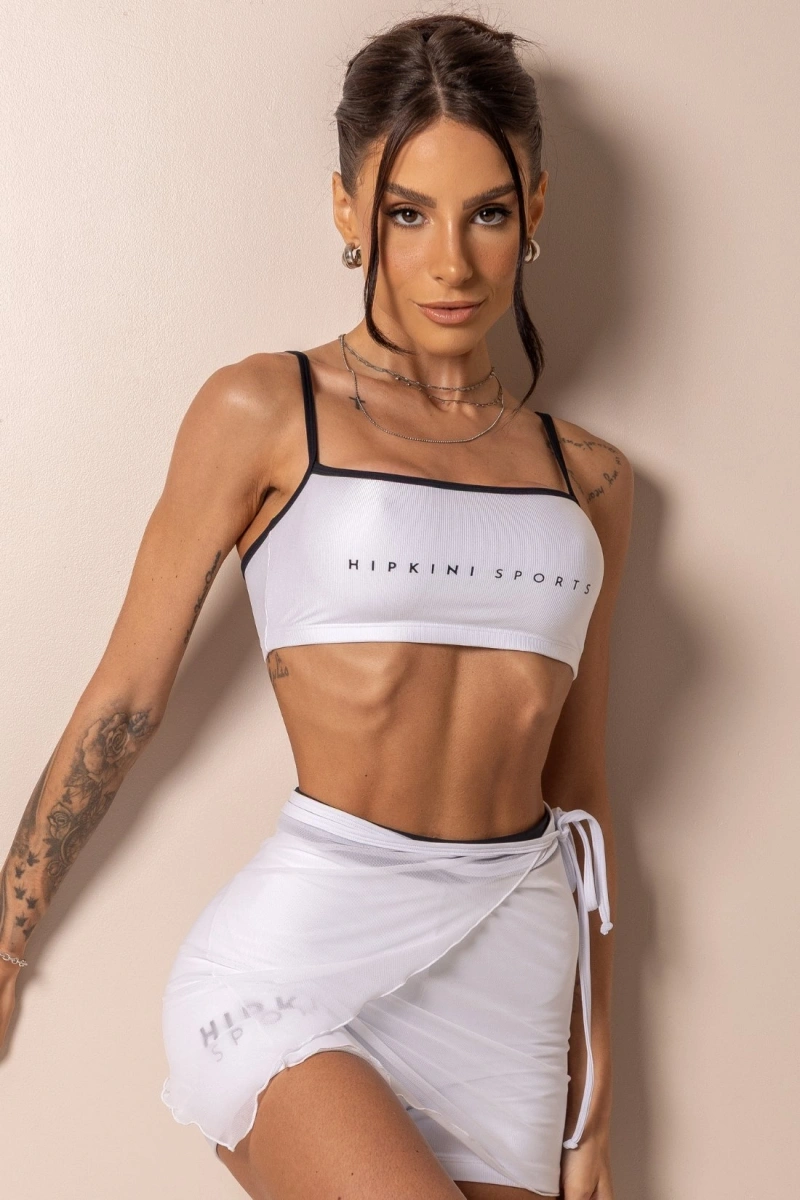 Hipkini - Saia de tule Posh Transpassada Branca - 33331738