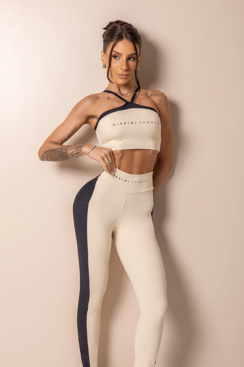 Hipkini - Top Fitness Posh Off White Alças cruzadas - 33331750