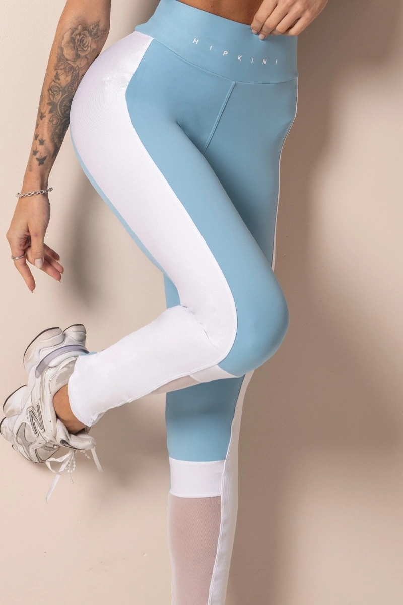 Hipkini - Posh Baby Blue Fitness Leggings with tulle - 33331761