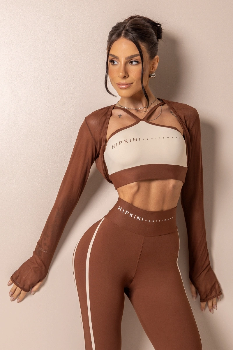 Hipkini - Bolero Fitness Posh Chocolate em Tule - 33331543