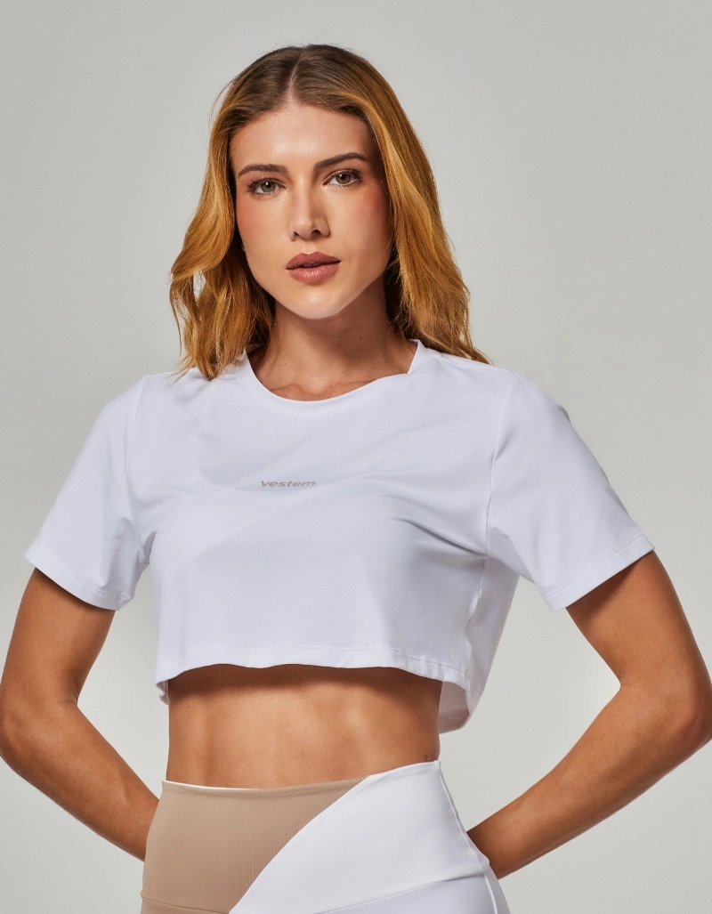 Vestem - Blusa Manga Curta Cropped Isis Branco - BMC827.O26.C0001