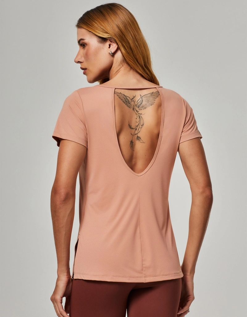 Vestem - Short-sleeved, open-back shirt, Harmony Nude Vintage. - BMC841.O26.C0712